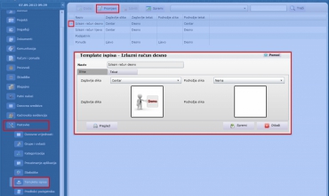 Postavke predloška za ispis dokumenata u softCRM aplikaciji