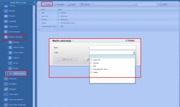 Dodavanje načina plaćanja u softCRM aplikaciji