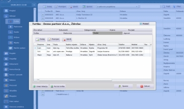 Evidencija osoba vezanih uz tvrtku unutar adresara softCRM programa