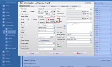 Storniranje izlaznog računa u softCRM aplikaciji